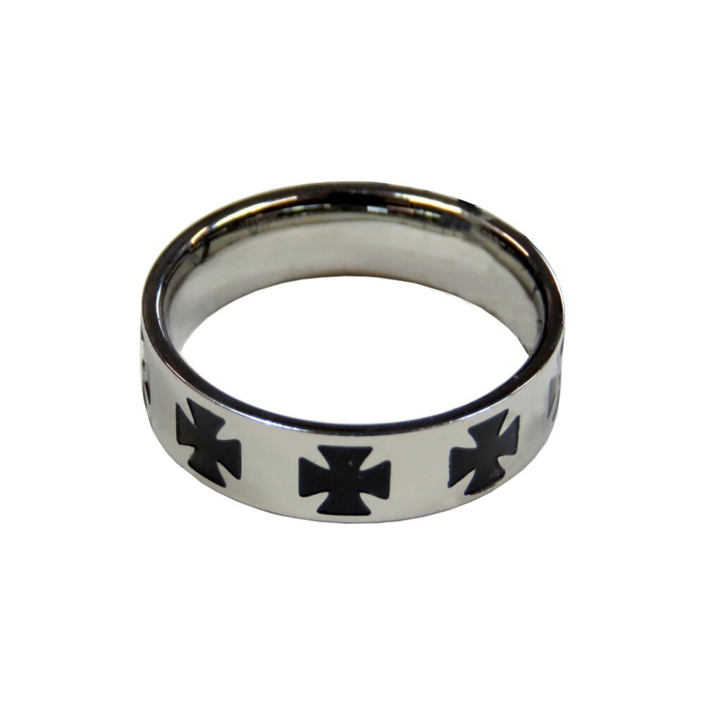 Inox Men's Stainless Steel Maltese Cross Ring, Size 13